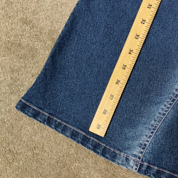 YLKD Yilukadan Women's Skirt Size S Blue Denim Vintage 90s Casual Embroidered - Picture 11 of 13